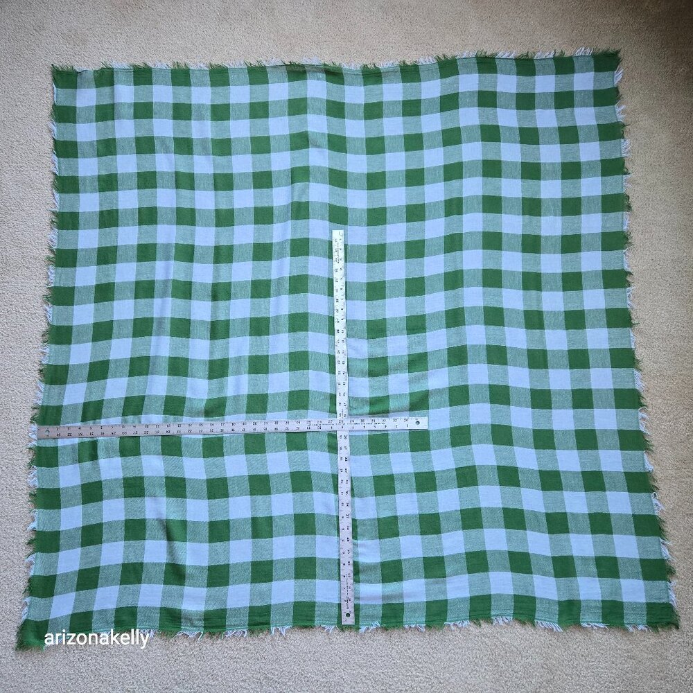 Large Wool Square Scarf Lightweight Buffalo Plaid